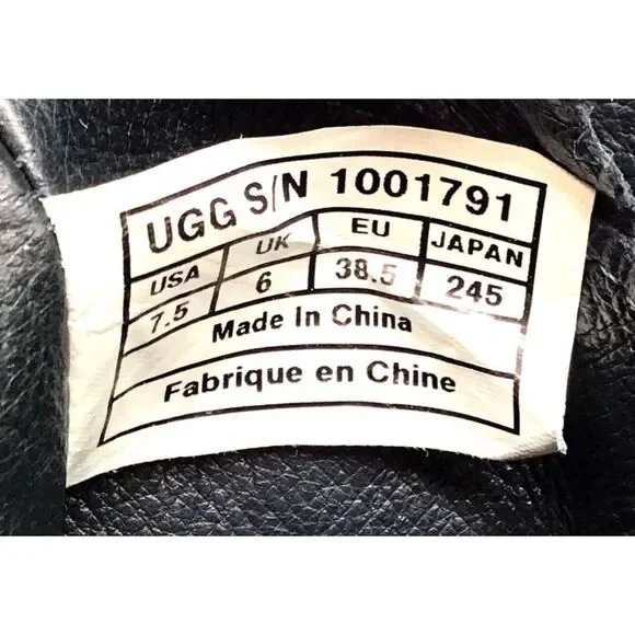 Ugg Women's Deanna Black Suede Leather Riding Boots - Size 7.5 - Picture 6 of 6